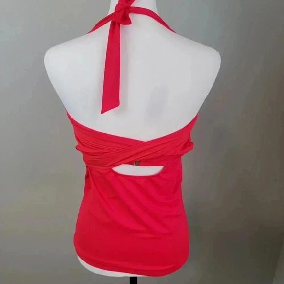 Athleta Tankini Top Halter Red Orange 34B/C Tall - Picture 2 of 8